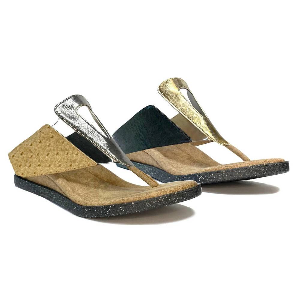 NEW MODZORI grazia reversible sandal in tan/black